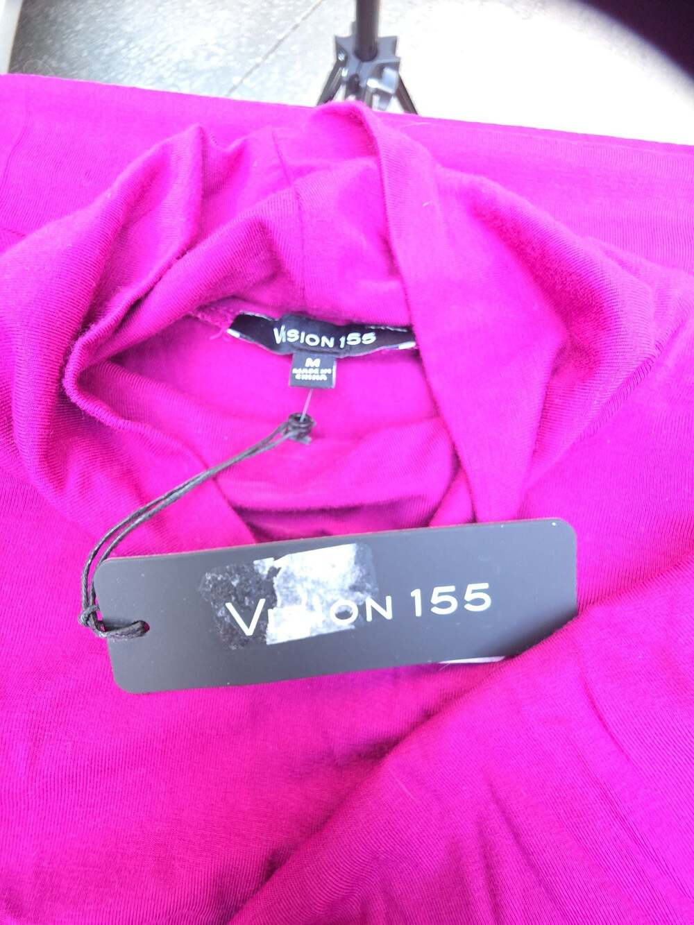 Vision 155 Magenta Long Sleeve Cowl Neck Top Size M NWT